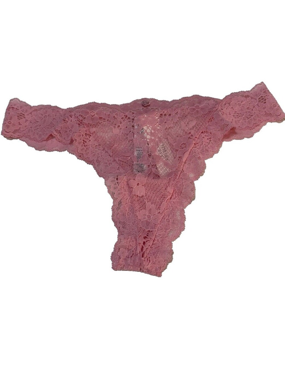 Victoria's Secret Dream Angels Lace Thong Panty Luscious Rose Size S